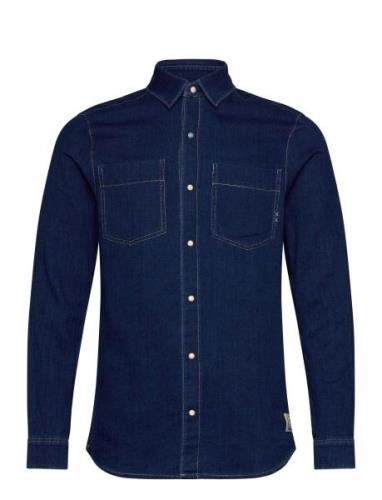 Regular Fit Premium Indigo Twill Washed Shirt Navy Scotch & Soda