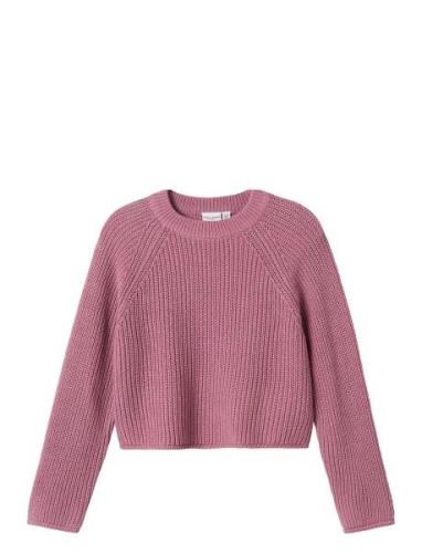 Nkfvenja Ls Loose Short Knit Purple Name It