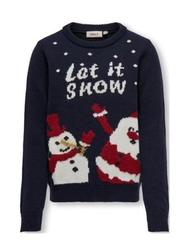 Kogxmas Happy Ls O-Neck Knt Navy Kids Only