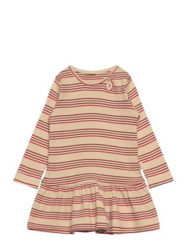 Dress L/S Modal Striped Beige Petit Piao