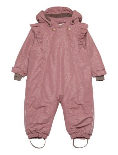 Baby Snowsuit W. Frills Pink En Fant