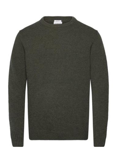 Lambswool O-Neck Knit Khaki Lindbergh