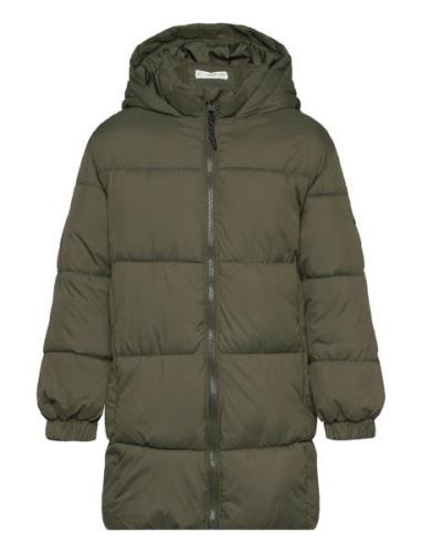 Quilted Long Coat Green Mango