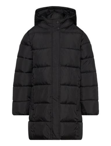 Hood Quilted Coat Black Mango