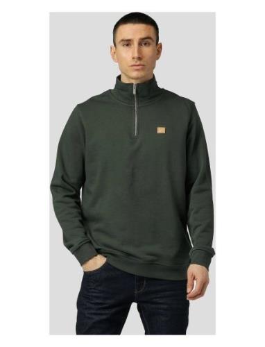 Basic Organic 1/2 Zip Sweat Khaki Clean Cut Copenhagen