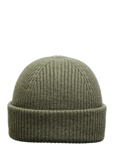 Slhmason Merino Sailor Wool Beanie Green Selected Homme