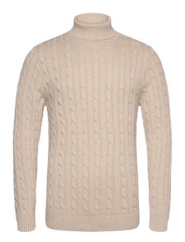 Slhryan Structure Roll Neck W Beige Selected Homme