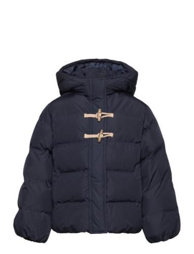 Hood Quilted Coat Navy Mango