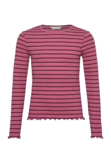 Striped Long Sleeves T-Shirt Pink Mango