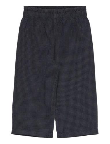 Straight Checked Trousers Navy Mango