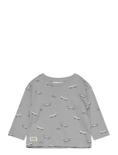 Skater Printed T-Shirt Blue Mango