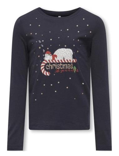 Kmgxmas Yrsa Life Reg Ls Top Jrs Navy Kids Only