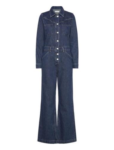 Long Denim Jumpsuit Blue Mango