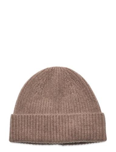 Short Rib Fold Cap Beige Davida Cashmere