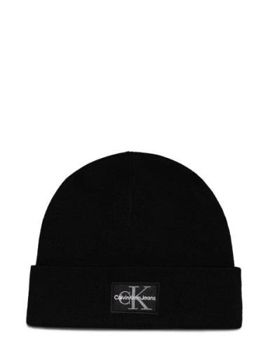 Mono Logo Patch Beanie Warm Black Calvin Klein