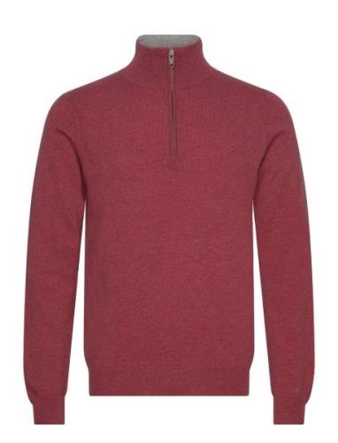 Man Half Zip Red Davida Cashmere