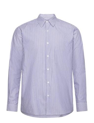 Organic Cotton Poplin Sune Shirt Blue Mads Nørgaard