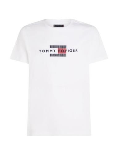 Hilfiger Flag Embro Tee White Tommy Hilfiger