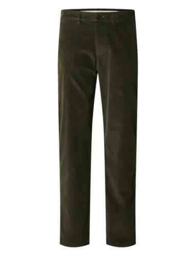 Slh196-Straight Miles Cord Pants W Noos Green Selected Homme