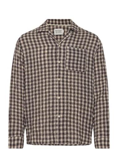 Seersucker Wool Blend Check Shirt Brown Scotch & Soda