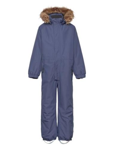 Coverall W. Fake Fur Blue Color Kids