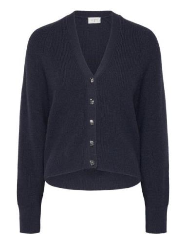 Kyle Cropped Rib Cardigan Navy Dante6