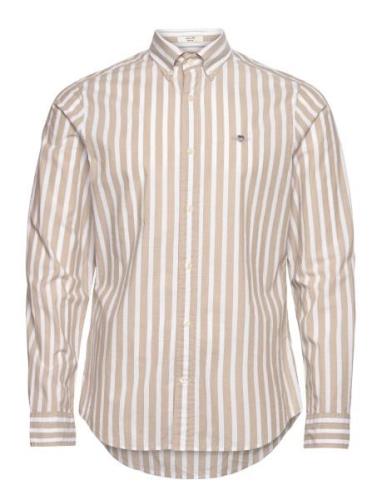 Slim Wide Poplin Stripe Shirt Beige GANT