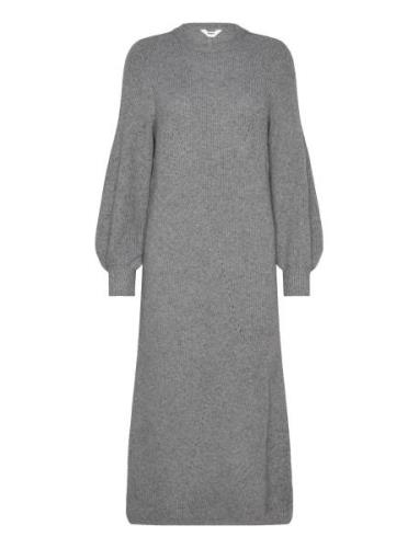 Objditte Re L/S Knit Midi Dress Noos Grey Object