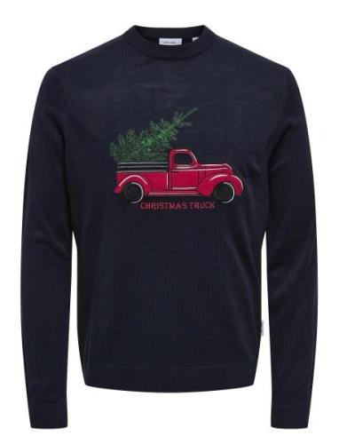 Onsxmas Reg 5 Aplication Crew Knit Navy ONLY & SONS