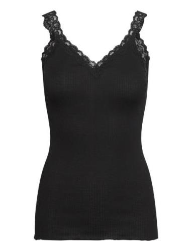 Rmwbalta Modal Sl V-Neck Top Black RM By Rosemunde