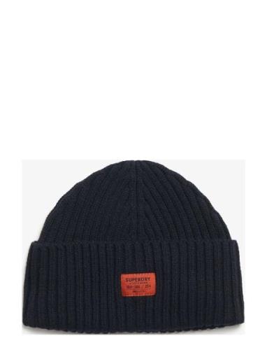 Workwear Knitted Beanie Hat Navy Superdry