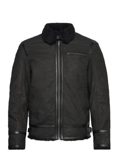 Edgar Nubuck Shearling Jacket Black Jofama