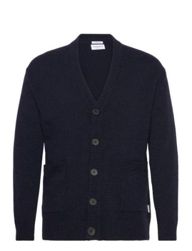 Lambswool Button Cardigan Navy Lindbergh