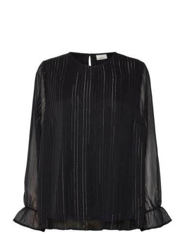 Carazelea L/S O-Neck Top Aop Black ONLY Carmakoma