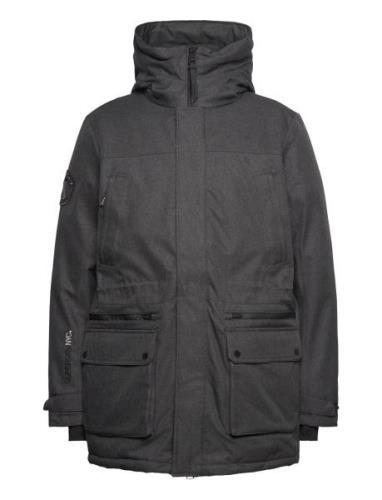 City Tweed Padded Parka Jkt Grey Superdry