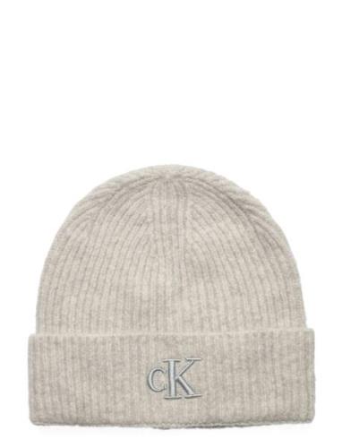 Thick Embroidery Beanie Cream Calvin Klein