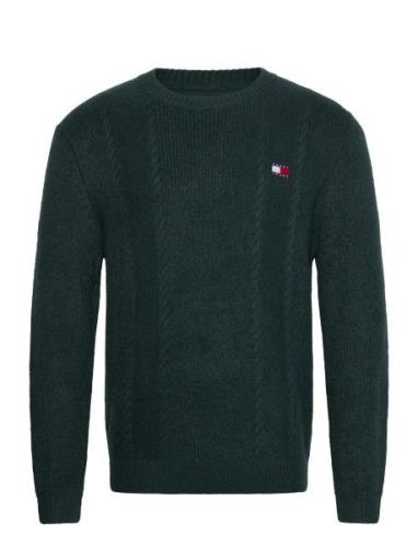 Tjm Slim Cable Knit Cneck Green Tommy Jeans