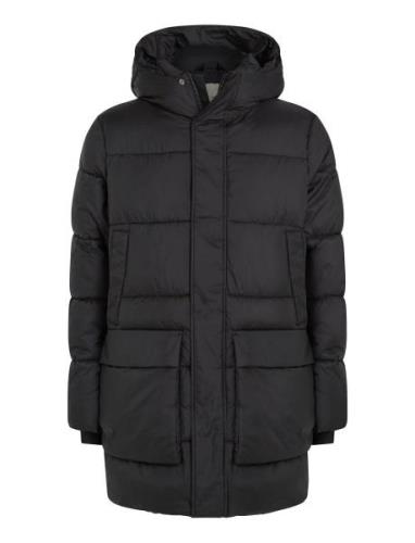 Long Hooded Quilt Puffer Mw Black Calvin Klein