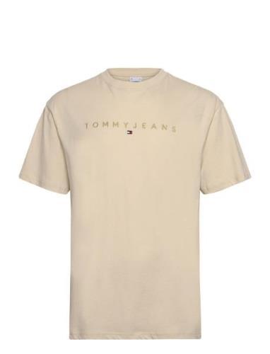 Tjm Reg Gold Linear Logo Tee Ext Beige Tommy Jeans