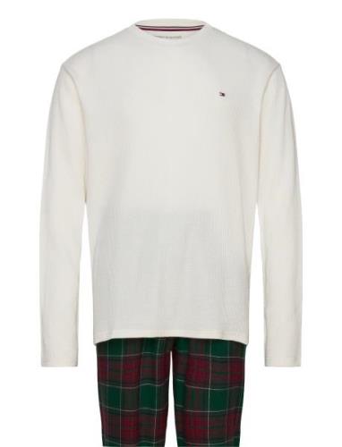 Ls Waffle Flannel Pj Set White Tommy Hilfiger