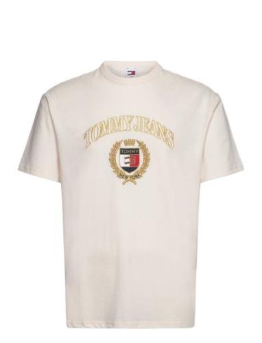 Tjm Reg Tj Gold Crest Tee Cream Tommy Jeans