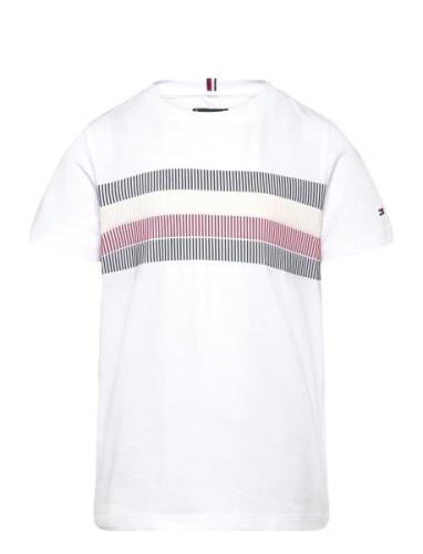 Global Stripe Print Reg Tee Ss White Tommy Hilfiger