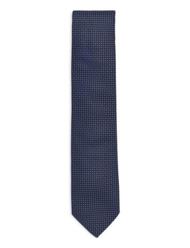 Polyester Tie W?. Pattern 7 Cm Navy Lindbergh Black