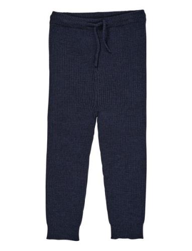 Merino Classic Rib Leggings W. Drawstrings Navy Copenhagen Colors