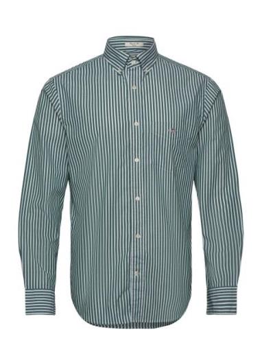 Reg Classic Poplin Stripe Shirt Green GANT