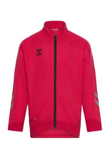 Hmllead Poly Zip Jacket Kids Red Hummel