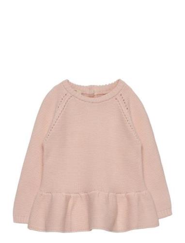 Knitted Pullover W. Frill Pink Copenhagen Colors