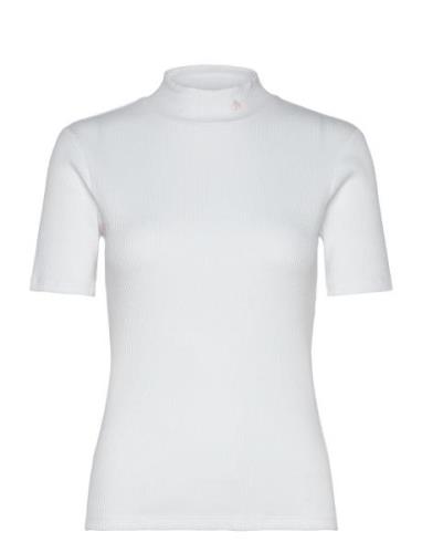 Core Mock Neck Rib T-Shirt White Scotch & Soda