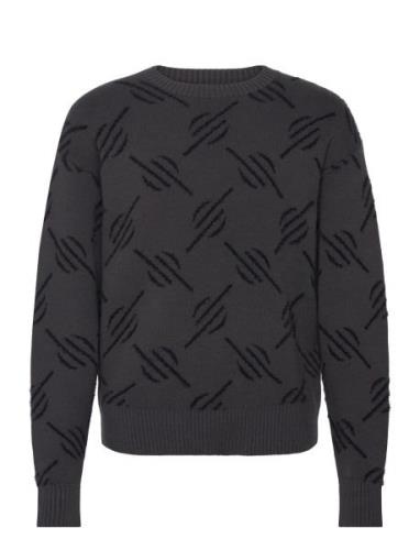 Tevin Monogram Knit Sweater Black Daily Paper