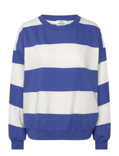 Airy Sweat Stripe Denver Sweatshirt Blue Mads Nørgaard